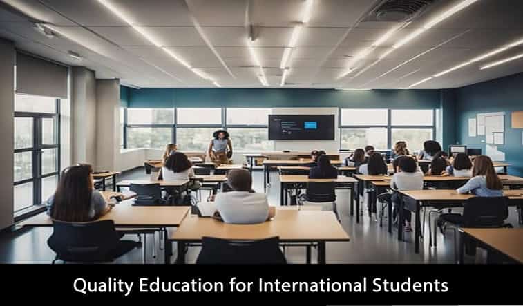 International students studying together at an Australian university campus.