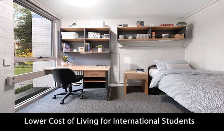 International students saving on living expenses in budget-friendly locations.