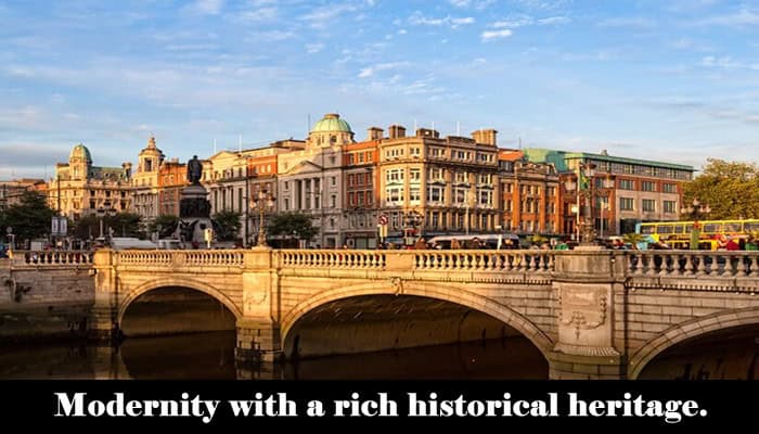 A harmonious blend of sleek modern architecture and preserved historical landmarks, symbolizing the coexistence of innovation and tradition.