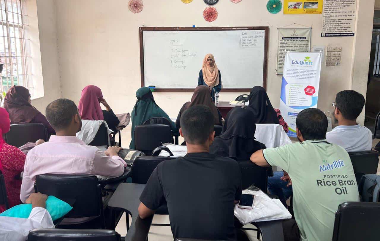 Students attending a classroom lecture.