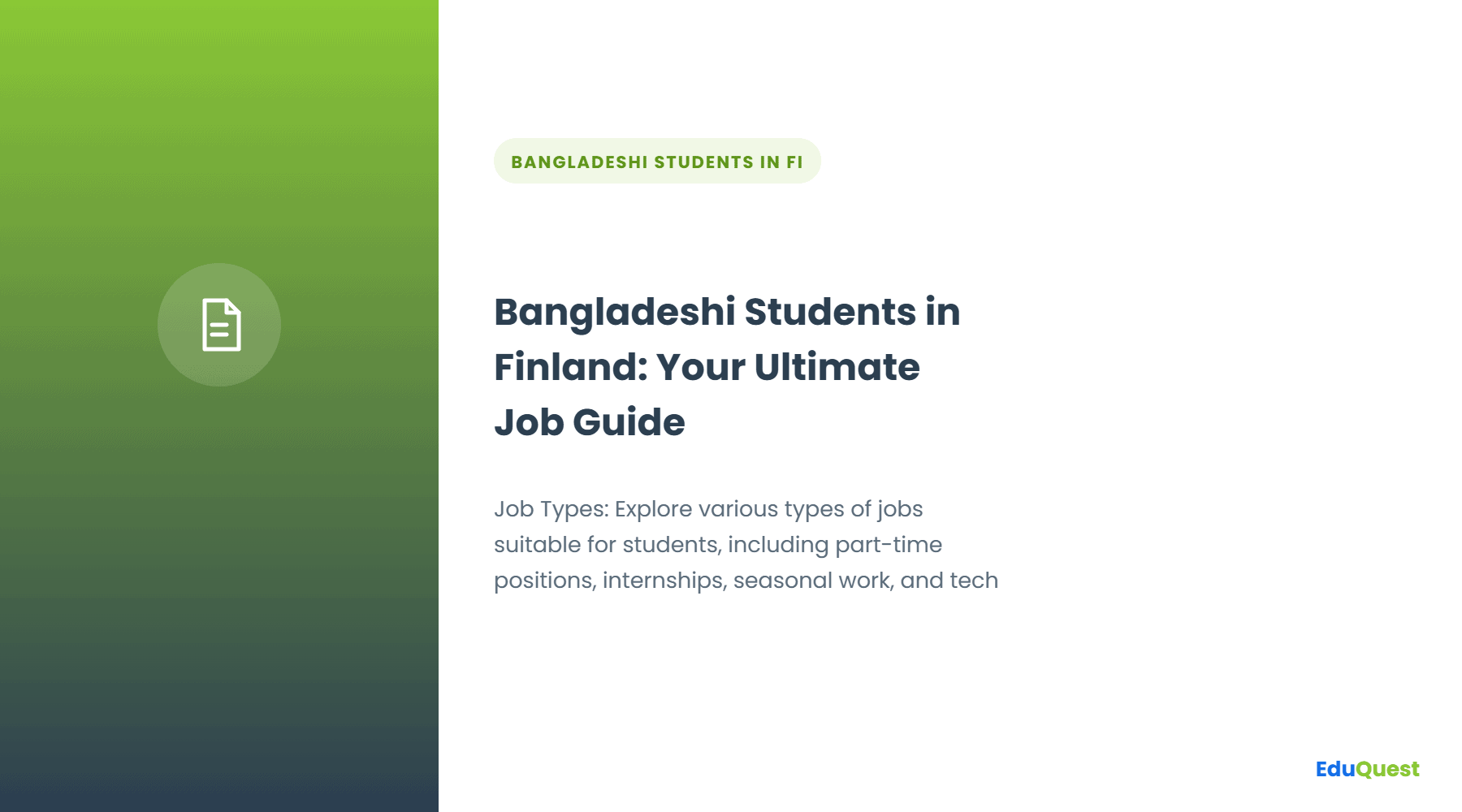 Bangladeshi Students in Finland: Your Ultimate Job Guide