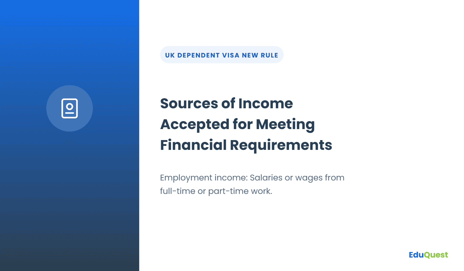 Sources of Income Accepted for Meeting Financial Requirements