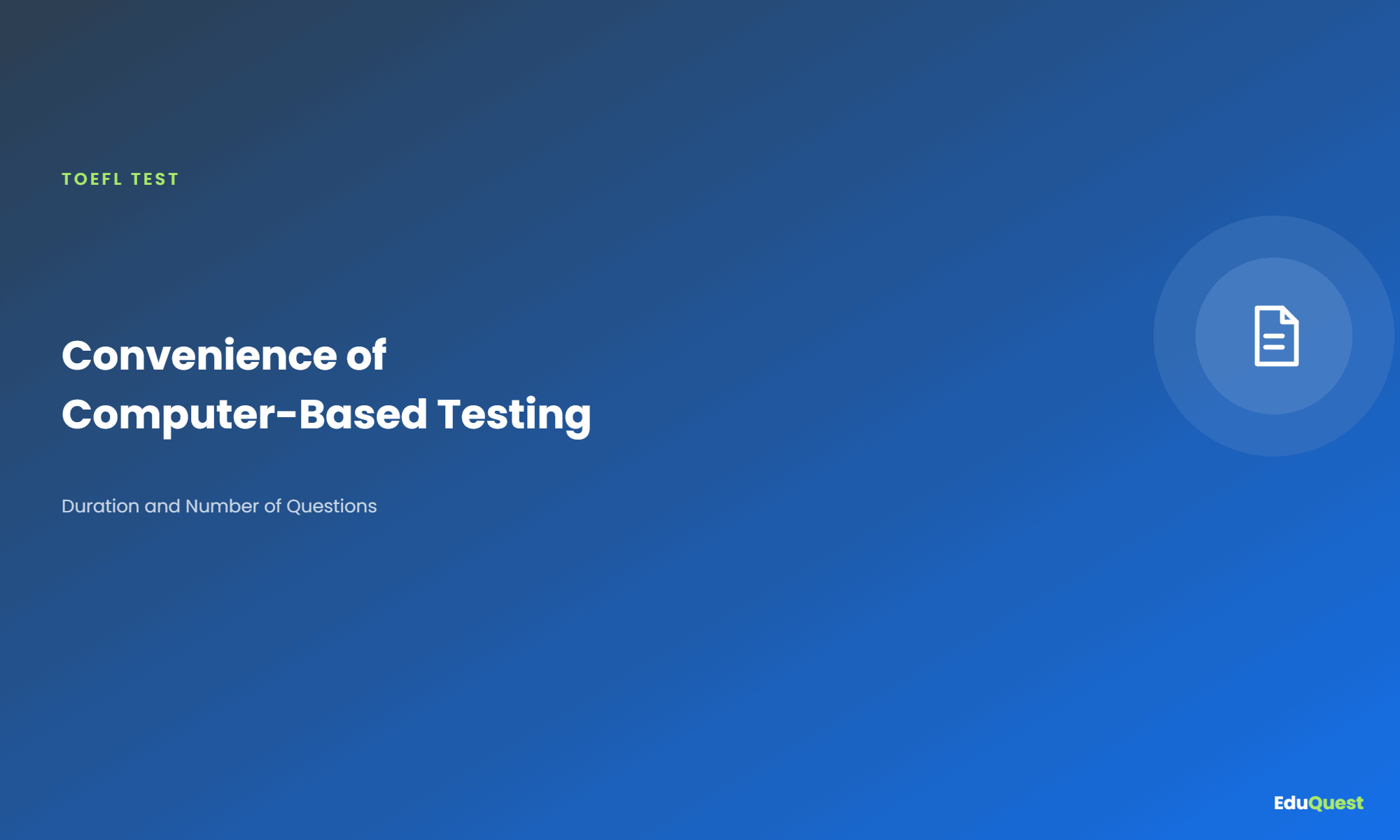 Convenience of Computer-Based Testing