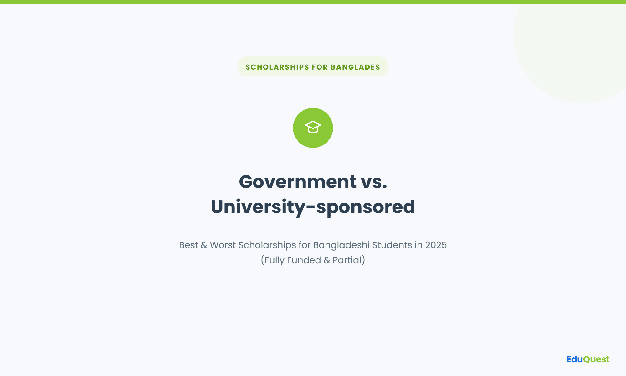 Financial plan Government vs. University-sponsored Scholarships