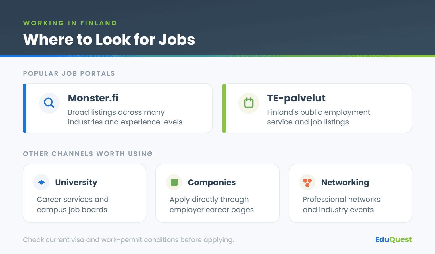 Where to look for jobs in Finland — job portals plus university career services, company career pages and professional networks