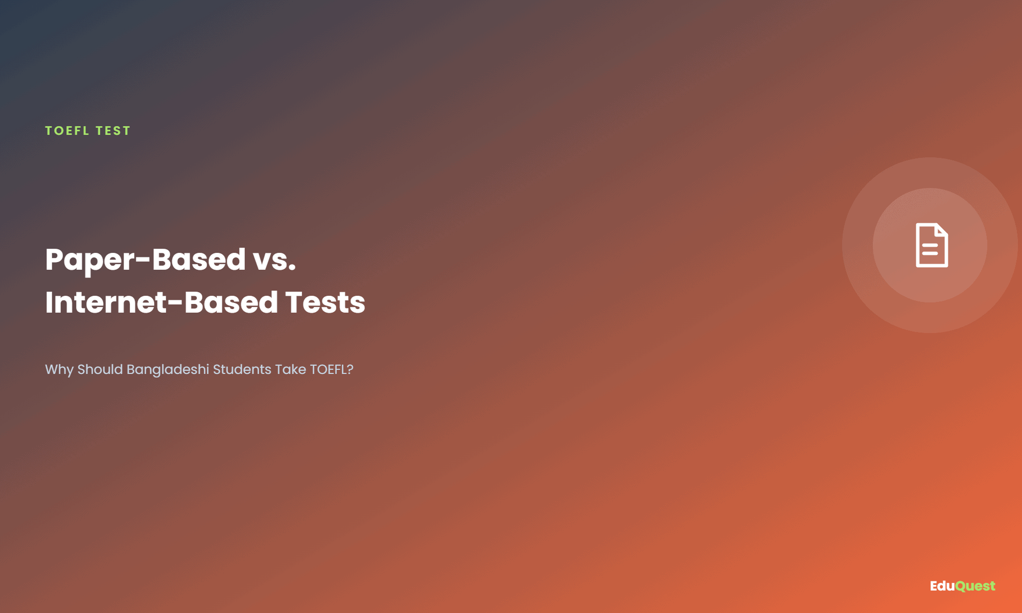 Paper-Based vs. Internet-Based Tests